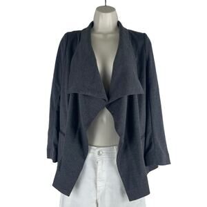 Lori Goldstein Drape Collar Open Front Blazer Jacket Gray Size XXS